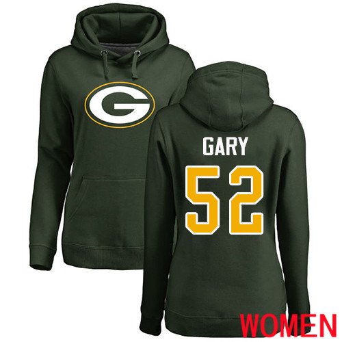 Green Bay Packers Green Women #52 Gary Rashan Name And Number Logo Nike NFL Pullover Hoodie Sweatshirts->green bay packers->NFL Jersey